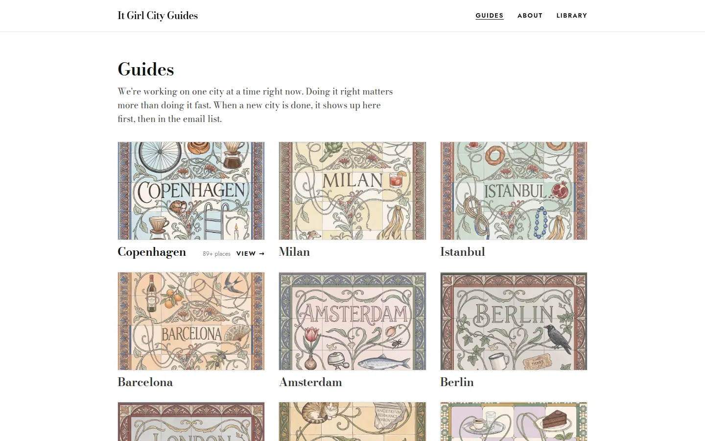 It Girl City Guides: Guides catalogue